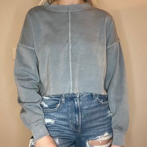 Blue/grey cropped crewneck size xs